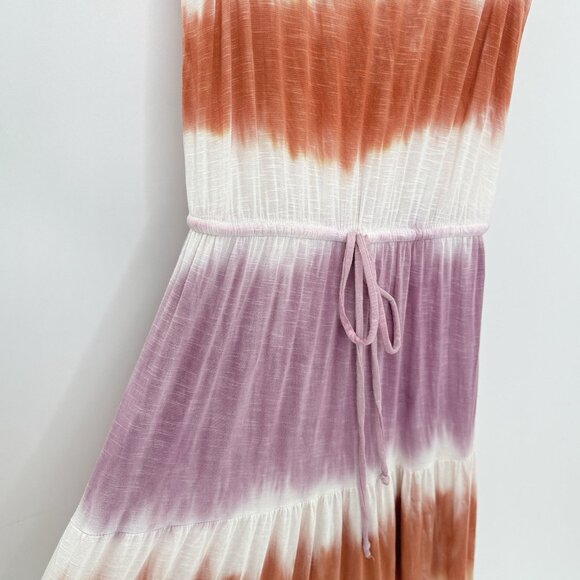 Knox Rose Lilac Tie Dye Sleeveless Tiered Flow Maxi Dress Size XS Boho Hippie - Picture 4 of 13